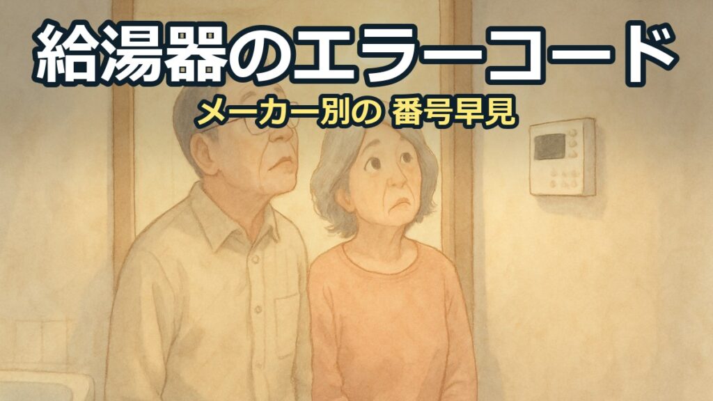 浴室の壁にある給湯器のリモコンを、夫婦が並んで見上げて確かめている